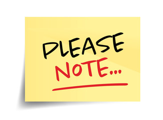 please note yellow post it
