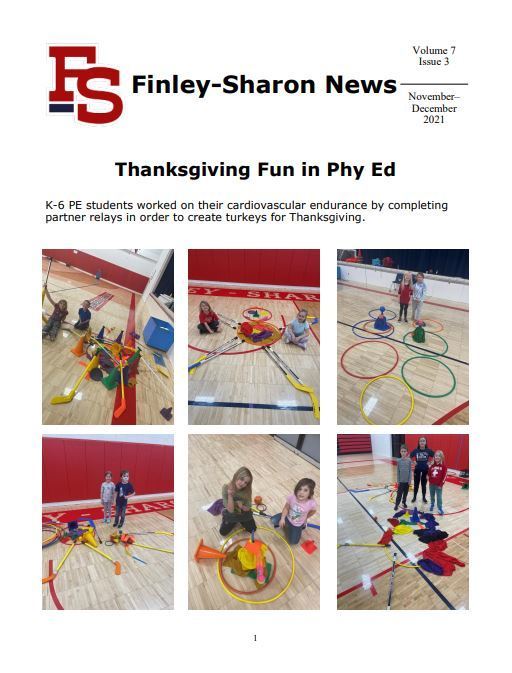 Nov.Dec school newspaper cover kids playing in gym