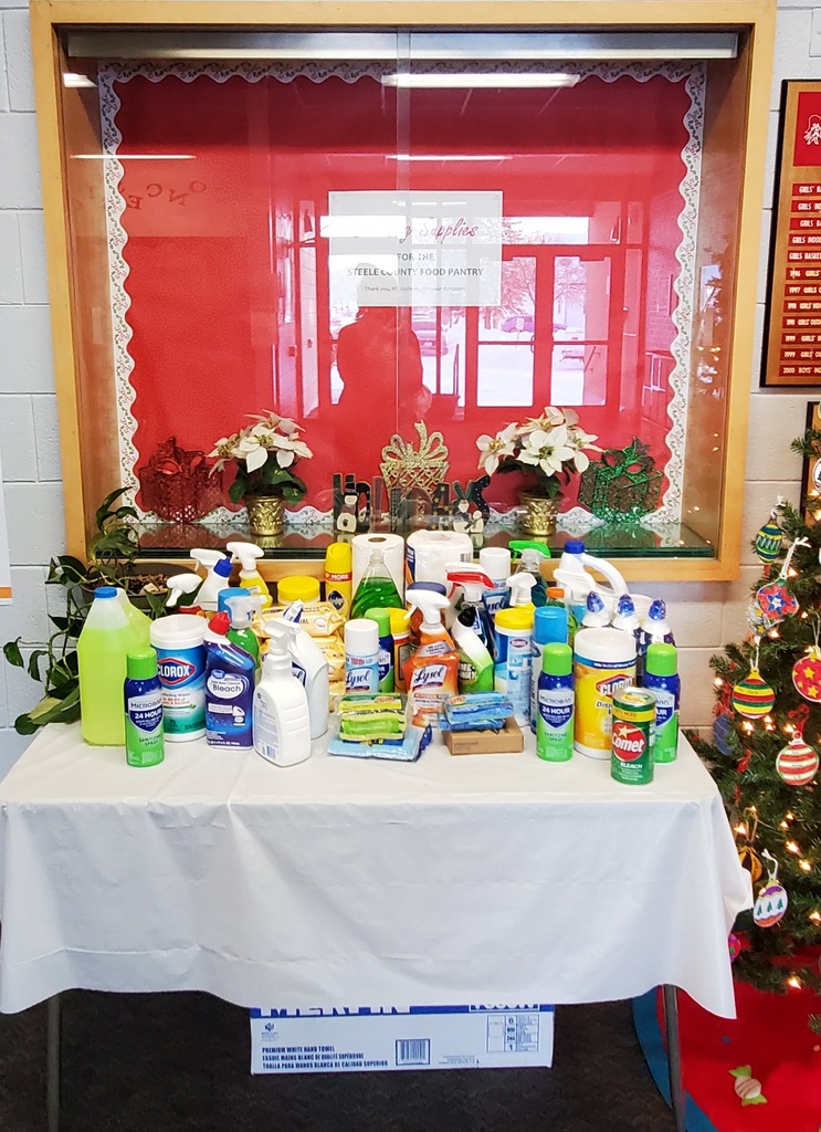 cleaning supply donation from HS students