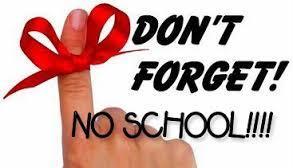 no school sign.finger tied with ribbon 